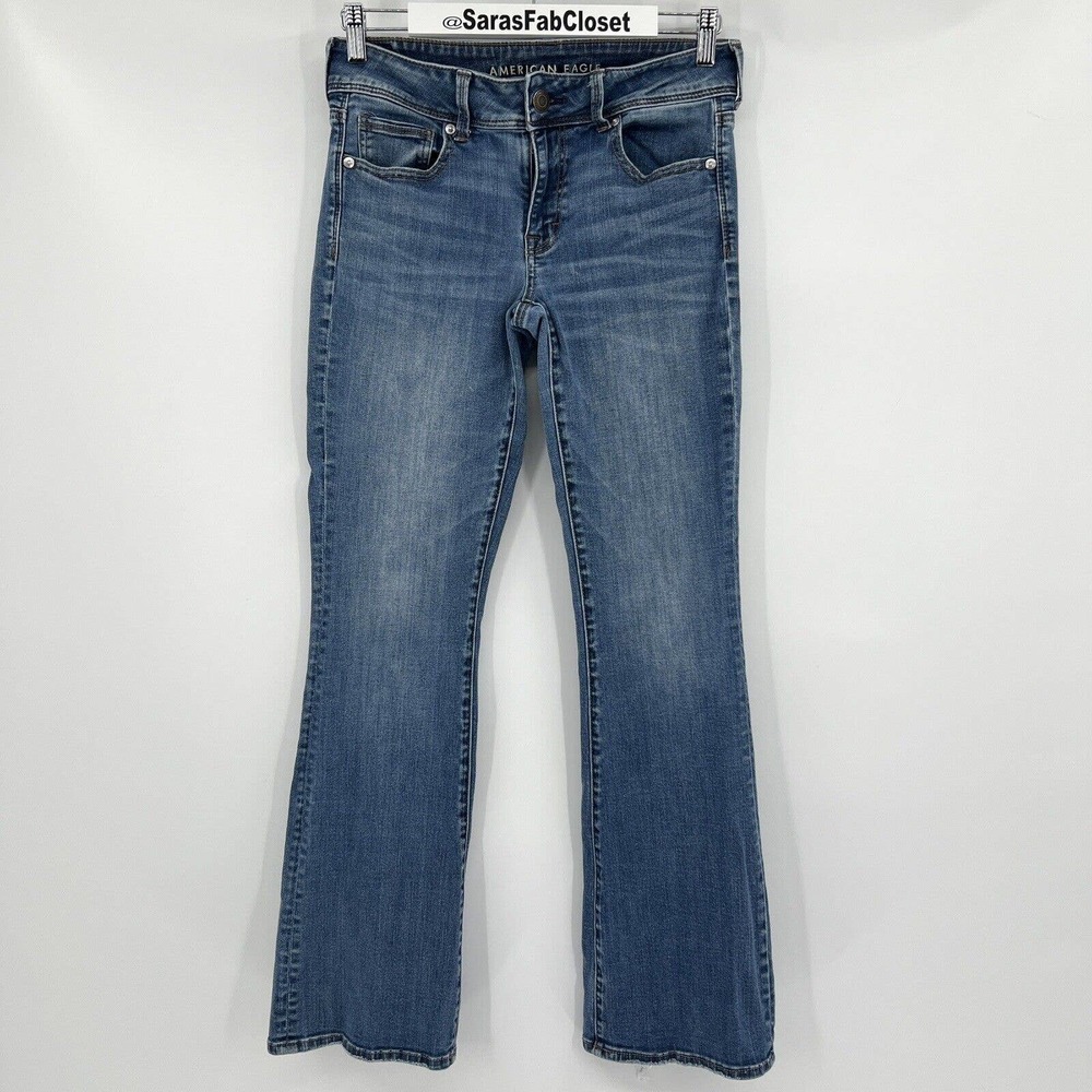 American Eagle Jeans Kick Boot Super Stretch Mid Rise Bootcut Women’s Size 8 Reg